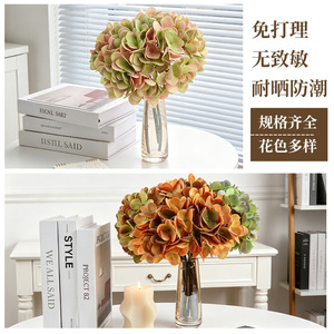 Bouquet d'hortensias artificiels en caoutchouc souple Meiduo Flower Industry pour décoration de mariage et de maison - Product Image 3