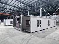 Maison conteneur extensible élégante de 40 pieds pour hôtels, bureaux, centres commerciaux, centres de villégiature glamping, conteneurs d'expédition en bois et acier.
