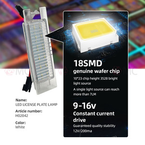 Pour FIAT Bravo Punto 199 500L chroma Doblo Linea <span class=keywords><strong>Seicento</strong></span> Tipo blanc LED arrière plaque d'immatriculation lumière lampe assemblage - Product Image 2