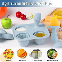 Moule à crème glacée en silicone sans BPA à libération facile, mini plateau à glace pour lait maternel avec bâtons pour soulager la dentition du bébé