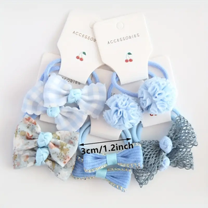 10 pz tessuto colorato carino fiocco fatto a mano <span class=keywords><strong>con</strong></span> elastico per bambine - Product Image 6