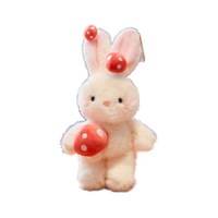 Ensemble de peluches lapin champignon, trois tailles, mignonnes, kawaii, lapin blanc, douces et moelleuses, pour cadeau et décoration de chambre, vente en gros
