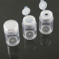 Flacons distributeurs en plastique transparent de 3/5/10 ml avec couvercle intérieur à clapet pour poudre libre, poudre miroir, contenants pour nail art