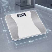 Báscula Digital Inteligente para Baño con Bluetooth, Vidrio Templado Blanco, Sensores de Acero Inoxidable, Báscula Personal para el Hogar