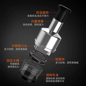 Multi Functional Garlic Chopper Stainless Steel Manual Vegetable Cutter Kitchen Tool For Home Use - Product Image 1