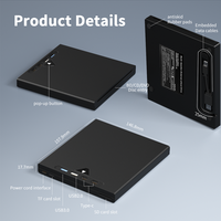 Unidad de Blu-ray Externa USB 3.0/Tipo-C, Grabadora de Blu-ray, Lector/Grabador de 50GB, Lector de Tarjetas SD y TF para PC y Laptop, Directo de Fábrica