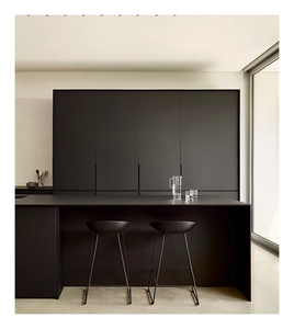 Cuisine modulaire noire tentante avec comptoir, meubles en bois modernes, durables et intelligents avec panneau en mélamine, cuisine sur mesure - Product Image 4