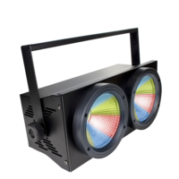 Projecteur LED COB 200W à 2 Faisceaux, Blanc Chaud 2-en-1/RGBW, Contrôle DMX512, en Alliage d'Aluminium, pour Scène et Public, Idéal pour DJ et Mariages