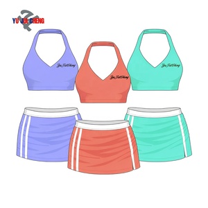 Completo Fitness Personalizzato, <span class=keywords><strong>Abbigliamento</strong></span> Casual Estivo, Set Due Pezzi da Donna, Gonne a Righe Y2K e Top Halter, Ropa De Mujer - Product Image 2