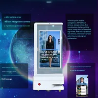 Robot interactif tout-en-un à double écran tactile de 43 pouces avec IA, système d'exploitation Android, dialogue vocal, fonction de marche, pour l'éducation et les aéroports