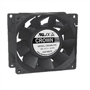 พัดลมแบบแกน Crown AGQ08038_12L DC พร้อมใบพัดพลาสติกแบบลูกปืน รองรับ OEM สำหรับแหล่งจ่ายไฟอุตสาหกรรม - Product Image 1