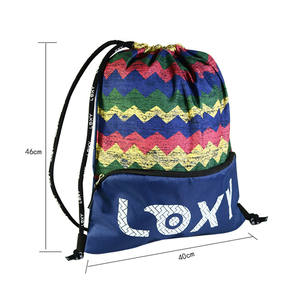 Vietnam Custom Customized Promotional Polyester Nylon Drawstring 30cm Shop and Backpack Draw <b>String</b> <b>Bags</b> - Product Image 4