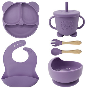 Ensemble d'alimentation pour bébé en gros : Bavoirs, bols, assiettes, cuillères et tasses en silicone non toxique, adaptés aux nourrissons - Product Image 5