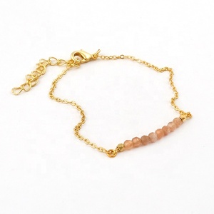 ปรับLapis Lazuliอัญมณีสร้อยข้อมือเครื่องประดับทองชุบสีฟ้าสร้อยข้อมือลูกปัดกุ้งก้ามกรามClawชุดBohoแฟชั่นเครื่องประดับของขวัญ - Product Image 6