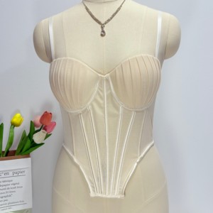Corset court d'été en maille, débardeur <span class=keywords><strong>bustier</strong></span> sexy pour femme, haut gainant respirant à effet ventre plat. - Product Image 6