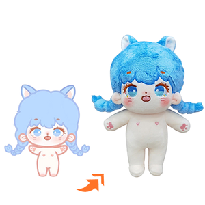 Muñeca <span class=keywords><strong>de</strong></span> Peluche Personalizada <span class=keywords><strong>de</strong></span> 20 cm con Personaje <span class=keywords><strong>de</strong></span> Princesa con Trenzas Azules, Linda, a la Moda, Suave, Estilo K-pop, con <span class=keywords><strong>Cabello</strong></span> Largo Cian - Product Image 1