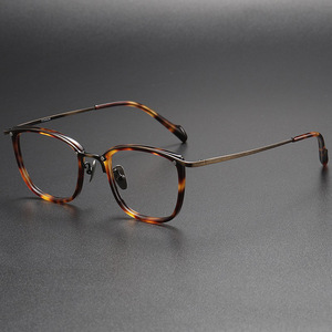 Lunettes Rétro Titane en Acétate pour Hommes Montures de Lunettes de Soleil Personnalisées Lunettes de Vue Lentilles avec Prescription - Product Image 1