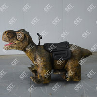 Trottinette mécanique dinosaure de dessin animé, voiture à monnayeur pour enfants, manège animal pour parc extérieur