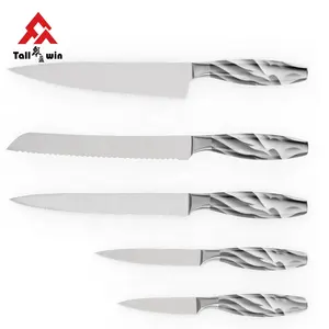 TOALLWIN Conjunto de facas de cozinha para chef, facas de cozinha em aço inoxidável 3Cr13/5Cr15, japonês e alemão
