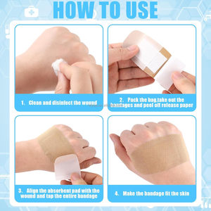 YOJO Vendaje Adhesivo Flexible Grande para Cuidado de Heridas, Sin Látex, Resistente al Agua, Tejido Transpirable de PE, 5x10cm (Beige), Grado Médico - Product Image 5