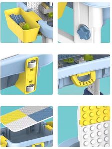 Cổ điển xây dựng khối chơi thiết lập cho trẻ em hoạt động bảng với khối Nhựa và một ghế trẻ em mô hình - Product Image 6
