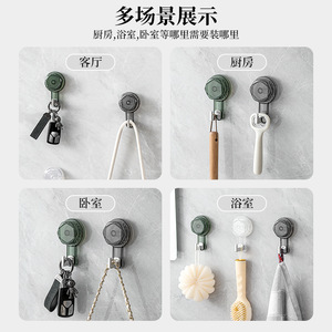 Suction Cup <b>Hook</b> Transparent Gray Green Wall Mounted Removable <b>Towel</b> Coat <b>Hook</b> Bathroom Door <b>Hook</b> - Product Image 4