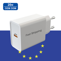 Nouveau chargeur usb universel tendance de l'UE PD 20w chargeur intelligent de téléphone portable pour iphone