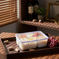 Keuken Accessoires Grote Capaciteit Koelkast Lunch Opbergdoos Transparant Plastic Verzegeld Voedsel Fruit Crisper Box Met Lepel