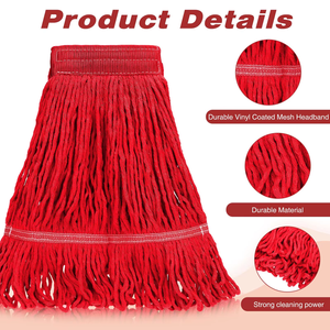 2025 Best Sell Easy Cleaning Floor Cotton <strong>Red</strong> Cotton <strong>Mop</strong> Magic Cleaning Supplies House Head <strong>Mops</strong> <strong>Mop</strong> Cleaner Floor - Product Image 6