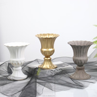 Nuevo Jarrón de Mesa Moderno de Hierro Hecho a Mano de Alta Calidad para Bodas, Hoteles, en Blanco/Dorado/Gris, Tamaños S/M/L