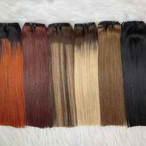 Cheveux Premium Double Raw Straight Machine Weft, Ombré avec Racines Foncées, Blond Clair, Tendance Actuelle, Paquet - Product Image 3