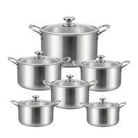 Casserole à soupe en acier inoxydable 304 à 3 plis, pour cuisinière à gaz et induction, robuste, en acier inoxydable, pour faire mijoter des ragoûts et des pâtes