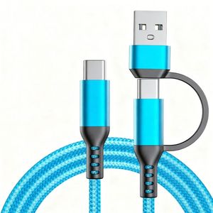 สายดาต้าไนลอน 2-in-1 USB เป็น Type-C สำหรับ Huawei สำหรับ Android สายชาร์จเร็ว 1ม. 2ม. 3ม. 3ฟุต 6ฟุต 10ฟุต - Product Image 3