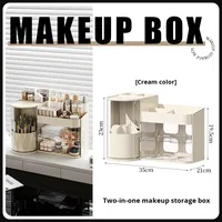NOUVEAU Organisateur de cosmétiques en plastique, style tiroir de bureau, moderne et simple, haut de gamme, anti-poussière, grande capacité, pour coiffeuse et masques