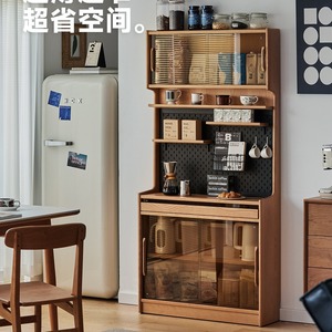Solid Wood <b>Sideboard</b> Cherry Wood <b>Storage</b> Cabinet For Dining Room Versatile Use - Product Image 1