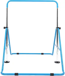 Support pliable de gymnastique avec tapis pour enfants de 3 à 12 ans Capacité de poids de 200 lb Barre horizontale Kip Bar Utilisation du centre de gymnastique à domicile