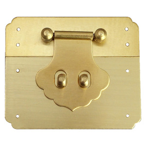 Cerradura de placa cuadrada de latón sin llave, estilo chino, para puertas de armario, fácil instalación - Product Image 5