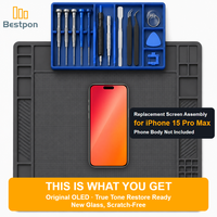 Remplacement pour écran OLED d'iPhone 15 Pro Max, assemblage remis à neuf avec verre remplaqué, panneau et circuit intégré d'origine, grade A