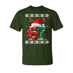 Camiseta de Navidad Fea 67, Pijamas a Juego para Parejas, Diseño Festivo Seis Siete - Product Image 2