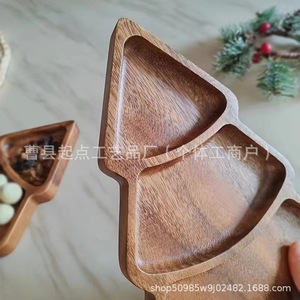 ถาดไม้รูปต้นคริสต์มาส 3 ช่อง สำหรับเสิร์ฟขนม ตกแต่งบ้าน และจัดแสดงอาหาร - Product Image 3