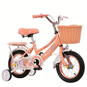 Vélo pour filles <span class=keywords><strong>WEIZE</strong></span> 3-5 ans avec roues d'apprentissage, guirlandes, panier, siège pour poupée, frein à rétropédalage, bleu, 1 vitesses - Product Image 1