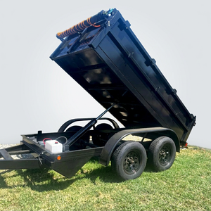 Wholesale Hydraulic Rear Tipper Dump Trailer 14 Ft Steel Full Trailer For Truck Use 7x14 Two Axles Four Wheels Dump Trailer - Product Image 1