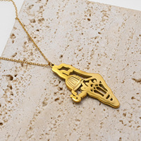 Collar de Moda con Colgante de Acero Inoxidable con Diseño de Mezquita de Palestina, Zirconia, Islámico, Musulmán, Árabe, Joyería al por Mayor, Nuevo para Mujer 2026