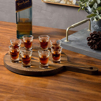 Plateau rond en bois de pin avec poignée, support à verres écologique et ensemble de plats en bois pour la maison et les fêtes – Vente chaude