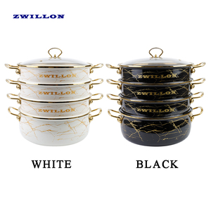 ZWILLON Enamel <strong>Steamers</strong> Cooking Pot with Coating 28CM/30CM/32CM for <strong>Momos</strong> Siomai Fish Hot Dog Bun Gas Rice <strong>Steamer</strong> - Product Image 2