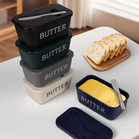 Boîte à beurre facile à nettoyer avec couteau, étanche, portable, pour la maison, le camping, le pique-nique, la cuisine, le réfrigérateur, boîte de rangement pour beurre