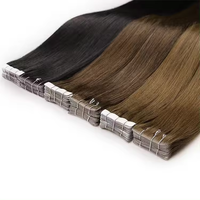 Ruban blond invisible en extension de cheveux 100 humains sans couture Kinky Straig Double Drawn brut indien brésilien
