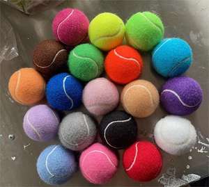 100 adet özel logo sıcak satış köpek oyuncak top interaktif köpek renkli tenis topu oyuncaklar - Product Image 1