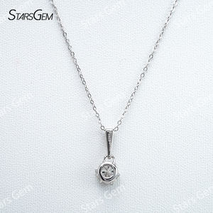 จี้เพชรโมอิสซาไนต์เงินแท้ 925 จาก Starsgem - 1.0 กะรัต 6.5 มม. ดีไซน์หรูหราแบบหกขา พร้อมสร้อยคอ - Product Image 4