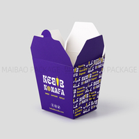 Boîte à emporter en papier pour pâtes, avec logo personnalisé, fond rond, écologique, jetable, noire, pour emballer des nouilles